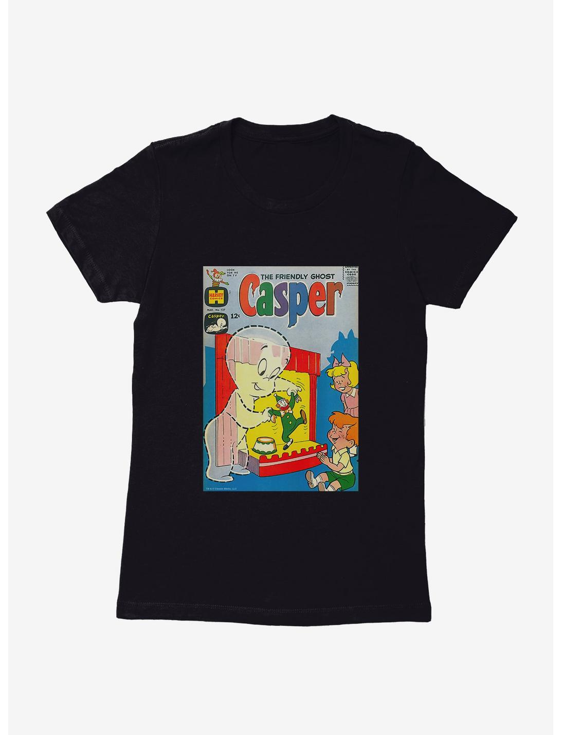Casper The Friendly Ghost Puppet Show Comic Cover Womens T-Shirt, BLACK, hi-res