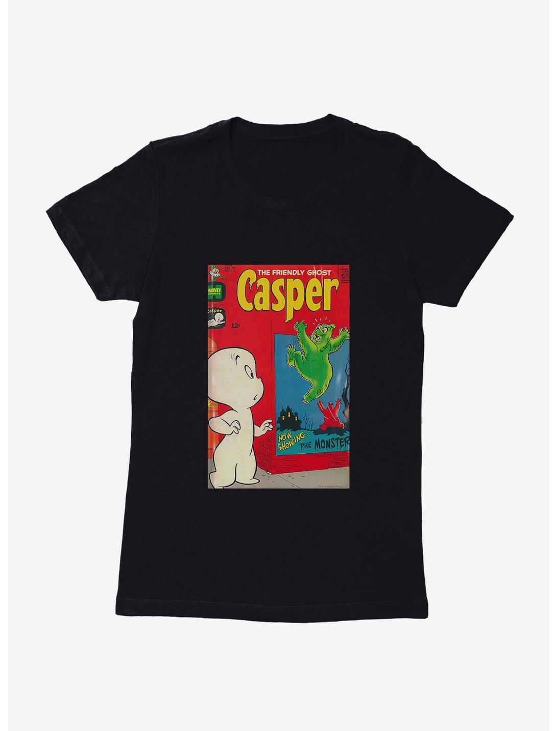 Casper The Friendly Ghost The Monster Comic Cover Womens T-Shirt, BLACK, hi-res