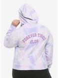 Forever Tired Club Tie-Dye Girls Crop Hoodie Plus Size, WHITE, hi-res