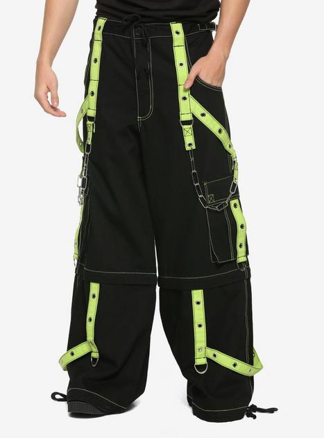 Tripp Black & Lime Chain Zip-Off Pants | Hot Topic