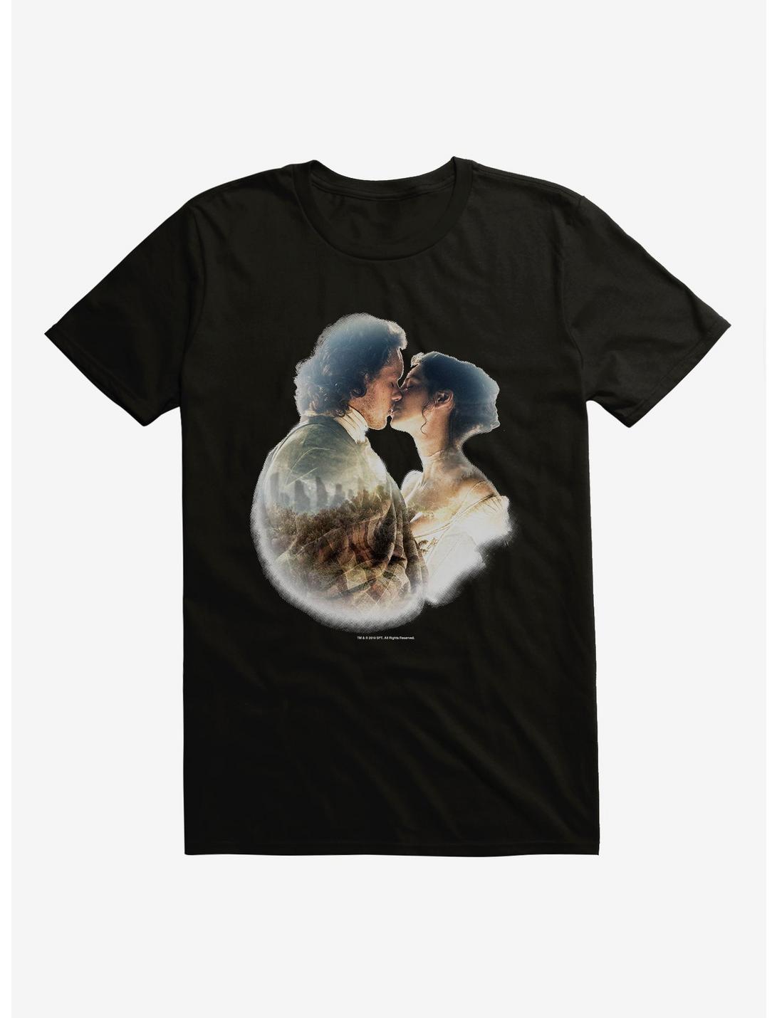 Outlander Claire and Jamie Kiss T-Shirt, BLACK, hi-res
