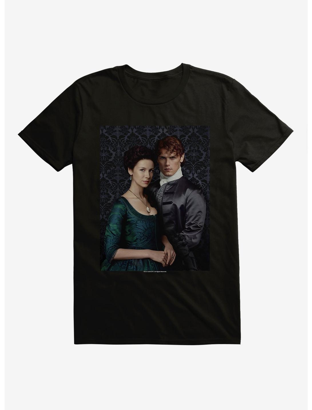Outlander Jamie and Claire Portrait T-Shirt, BLACK, hi-res