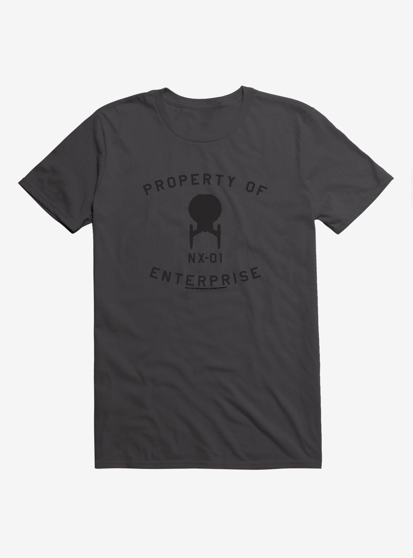 Star Trek Property Of NX-01 Enterprise T-Shirt, DARK GREY, hi-res