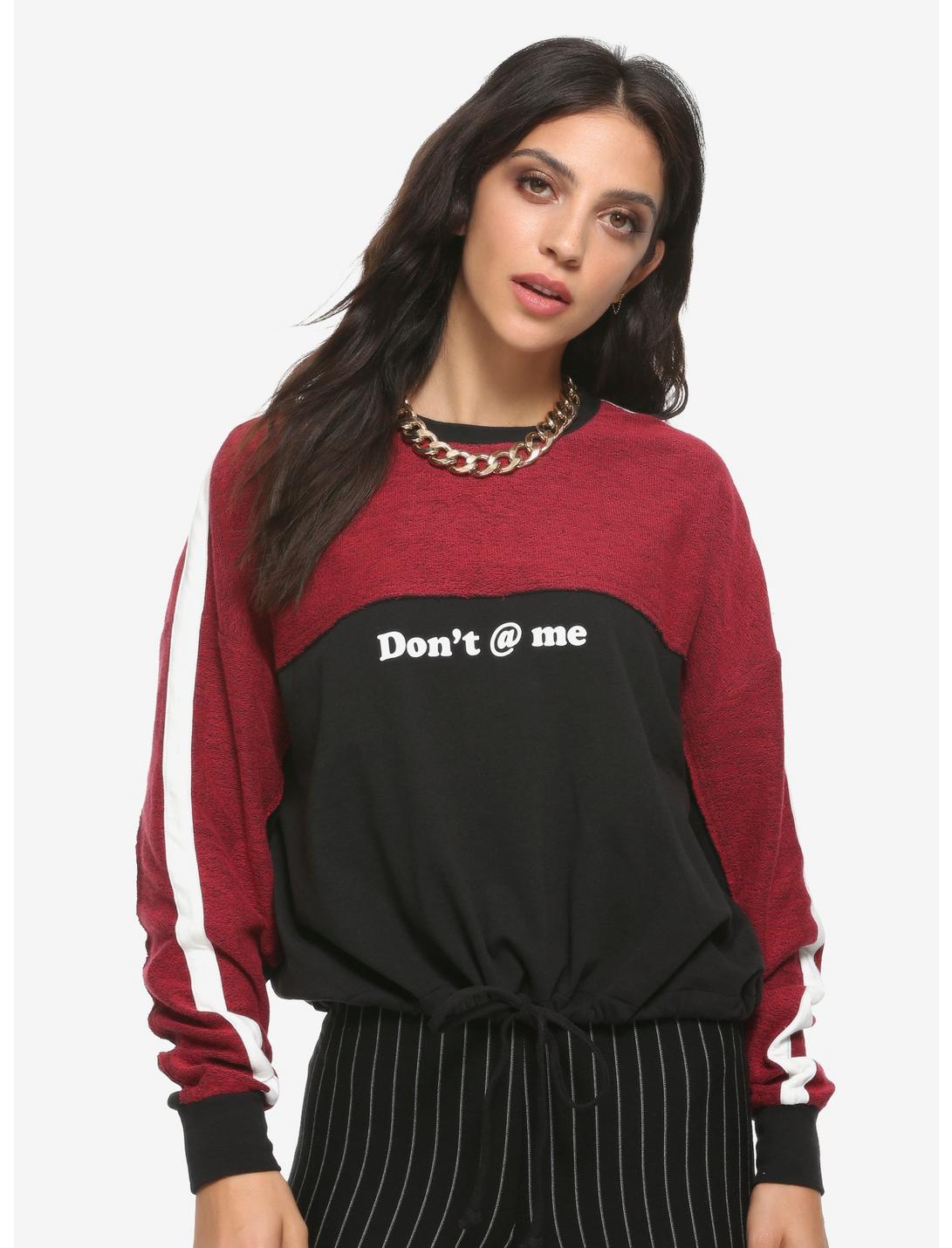 Don't At Me Girls Crop Sweatshirt, RED, hi-res