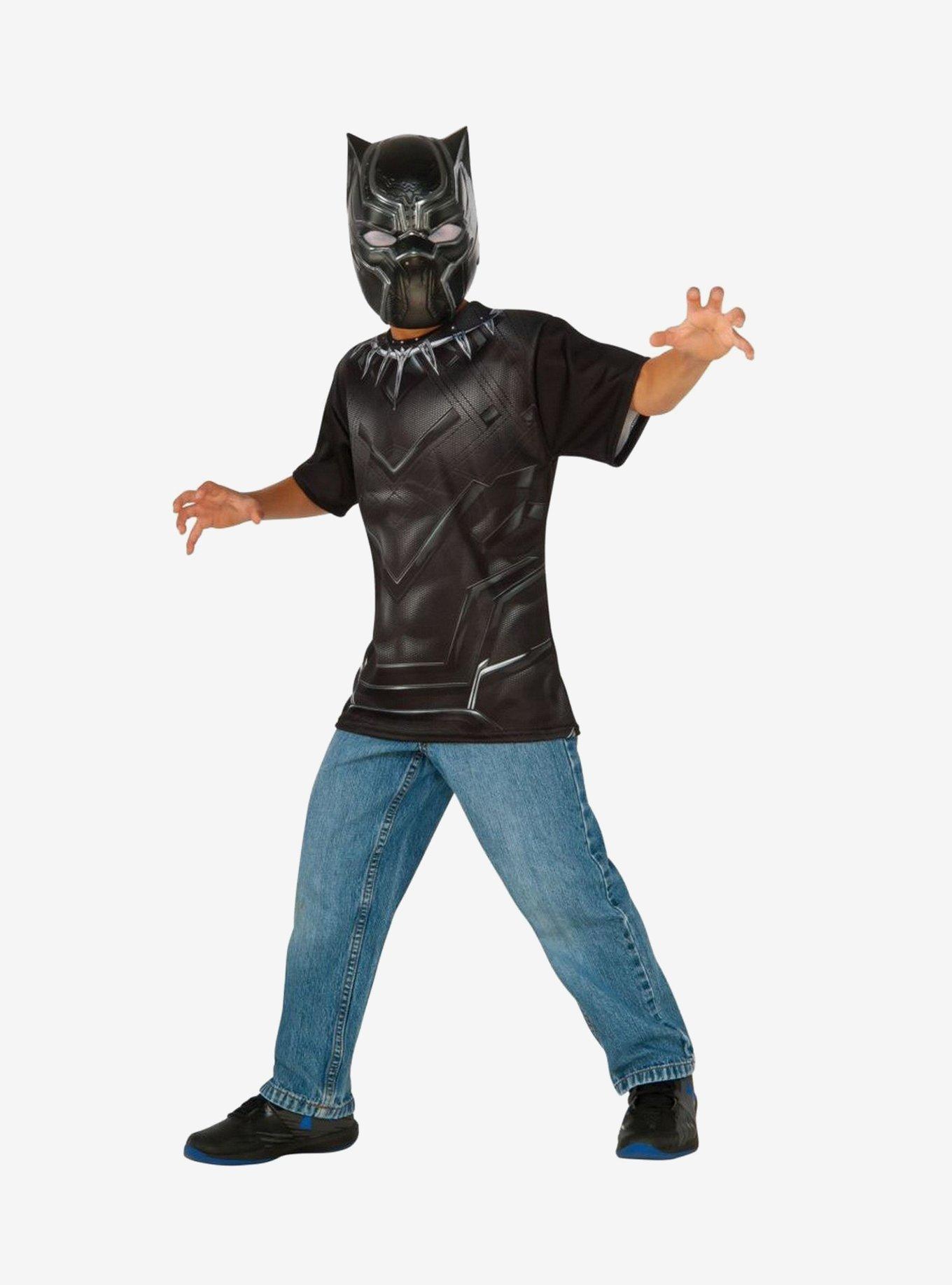 Marvel Black Panther Costume Top and Mask Kids, BLACK, hi-res