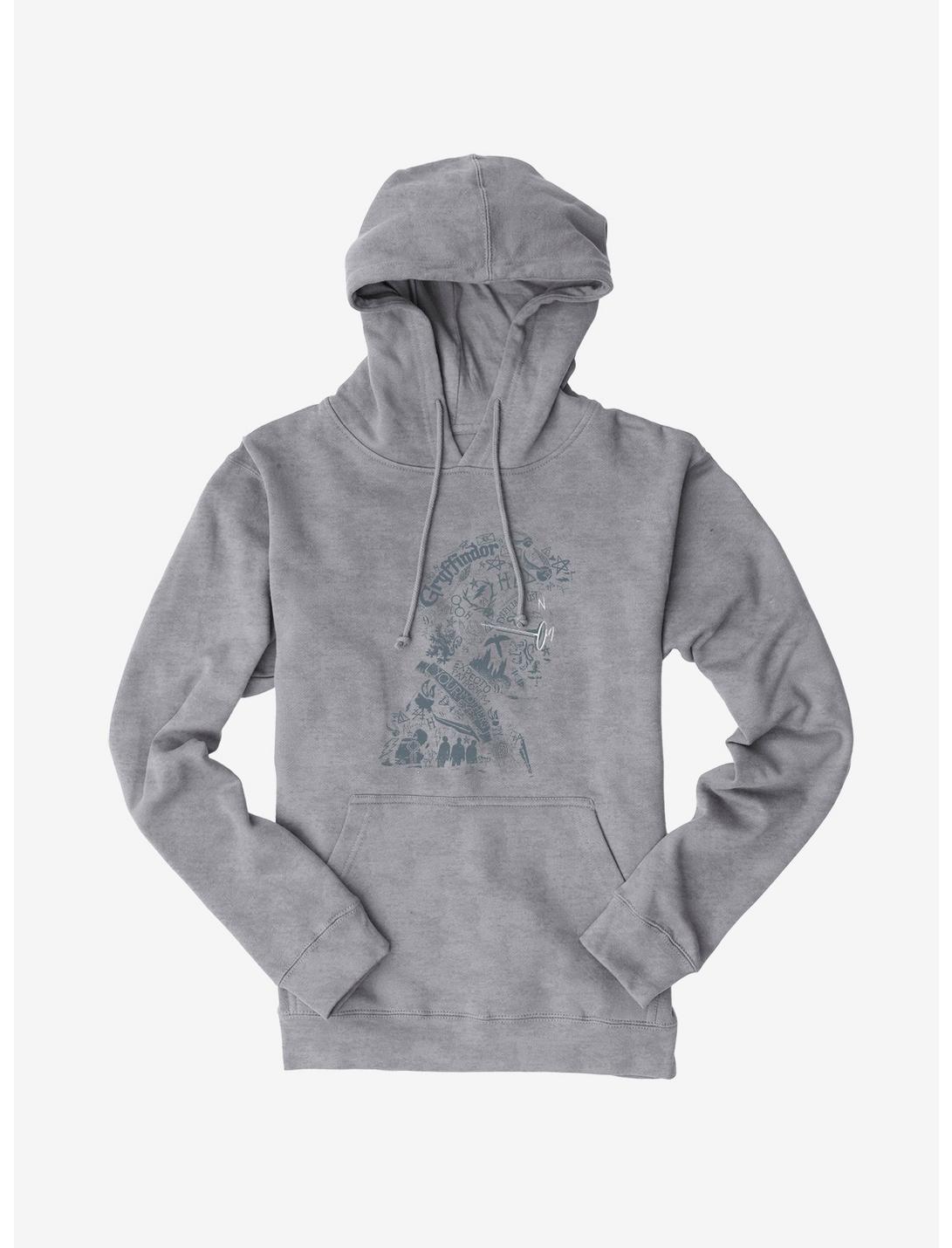 Harry Potter Harry Profile Word Collage Hoodie, HEATHER GREY, hi-res