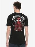 Marvel Spider-Man Web & Roses Tattoo T-Shirt, BLACK, hi-res