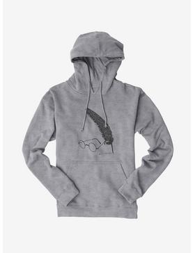 Harry Potter Glasses And Quill Script Hoodie, , hi-res
