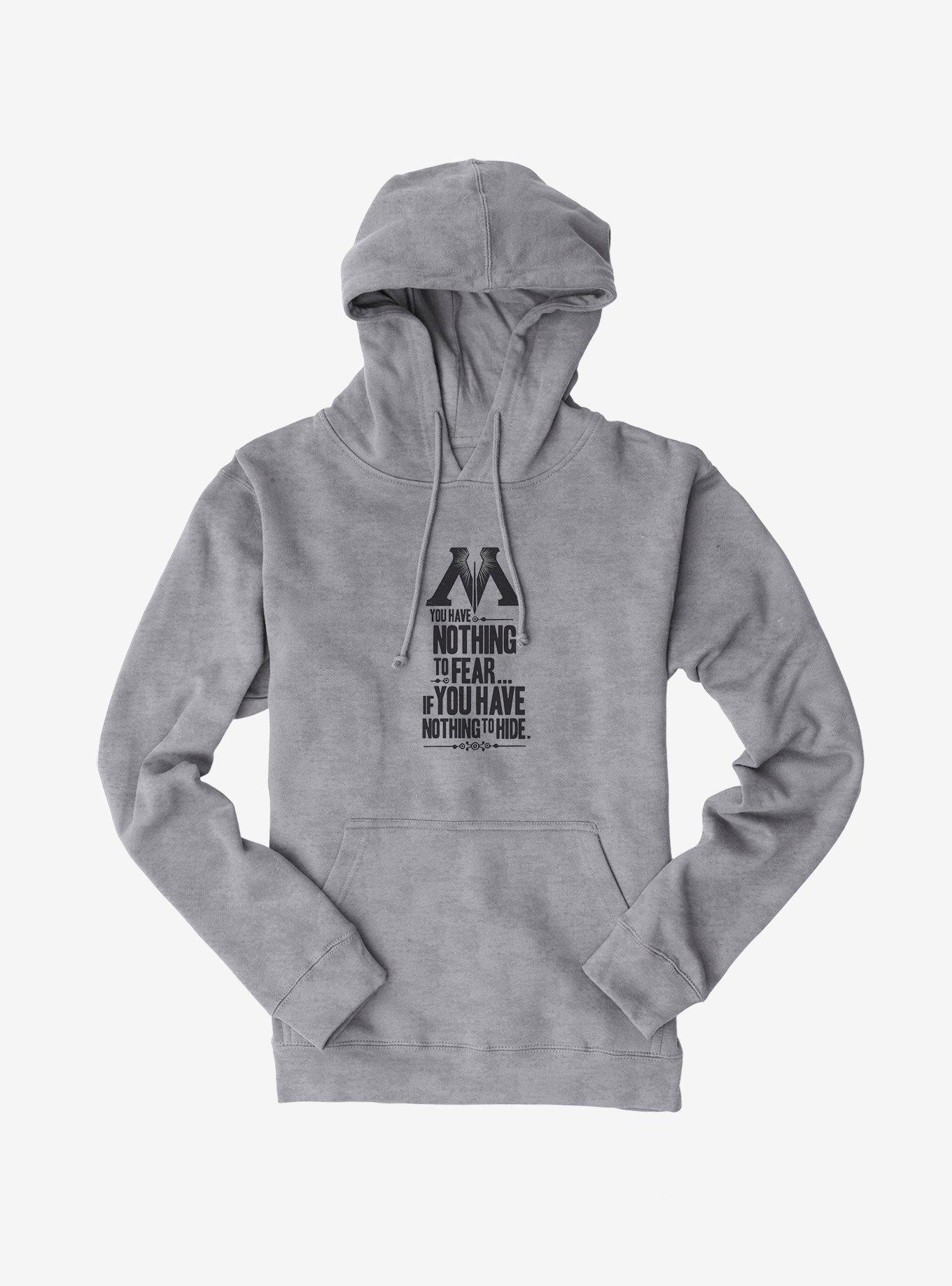 Harry Potter Nothing To Fear Nothing To Hide Hoodie, HEATHER GREY, hi-res