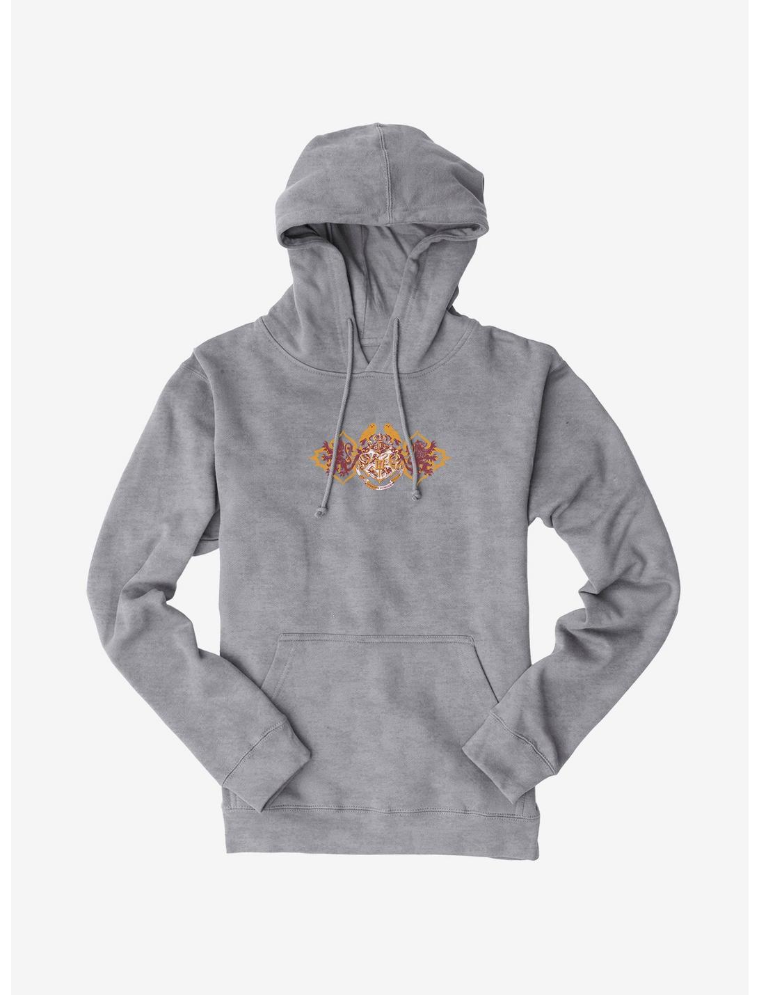 Harry Potter Hogwarts Shield Red And Gold Hoodie, HEATHER GREY, hi-res