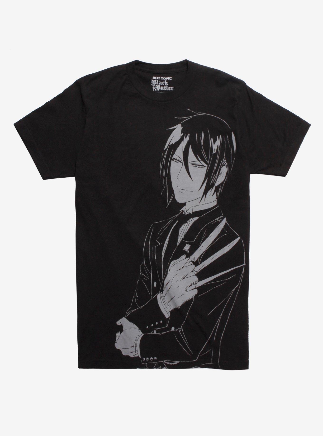 Black Butler Sebastian & William T-Shirt, GREY, hi-res