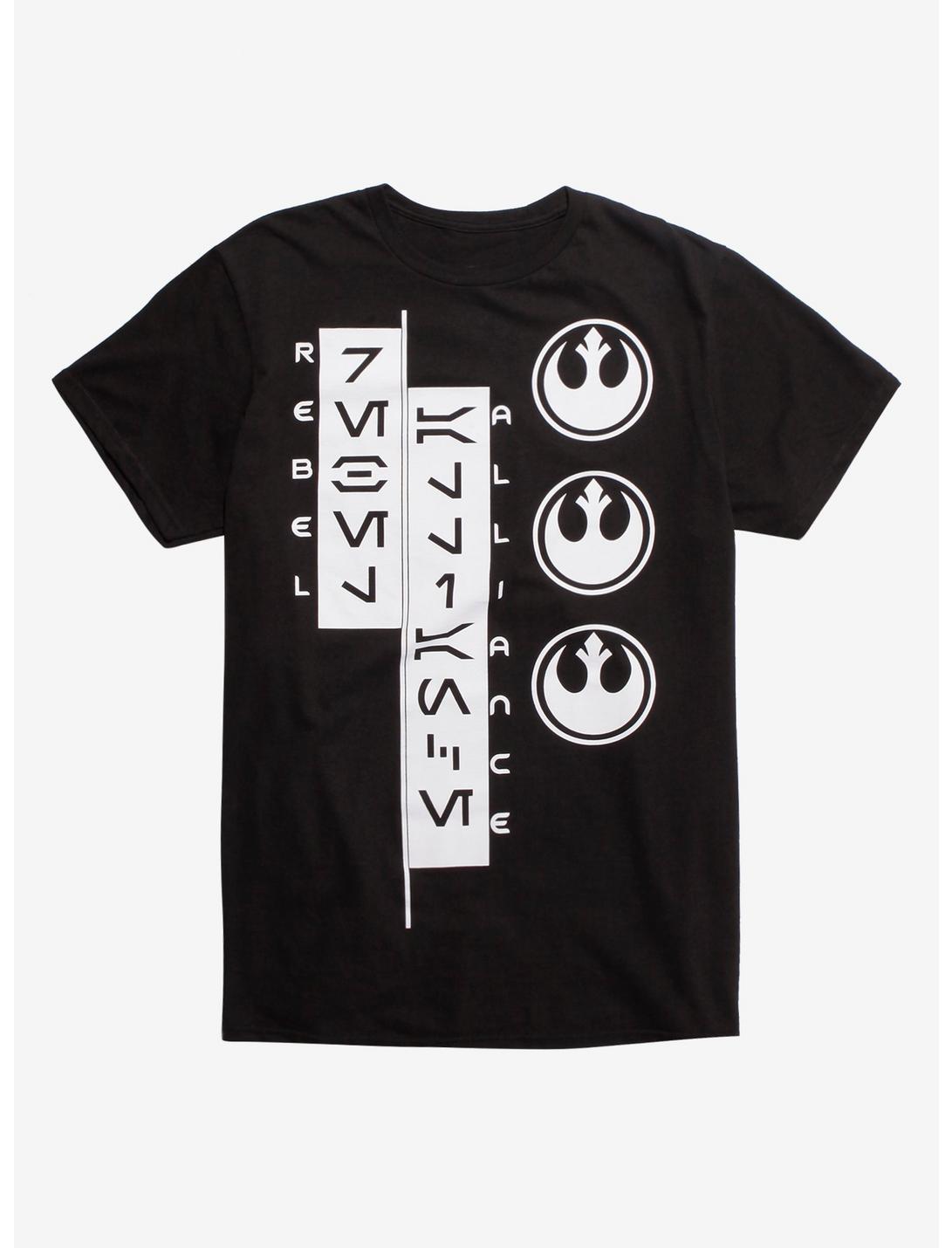 Star Wars Aurebesh Rebel Alliance T-Shirt, WHITE, hi-res