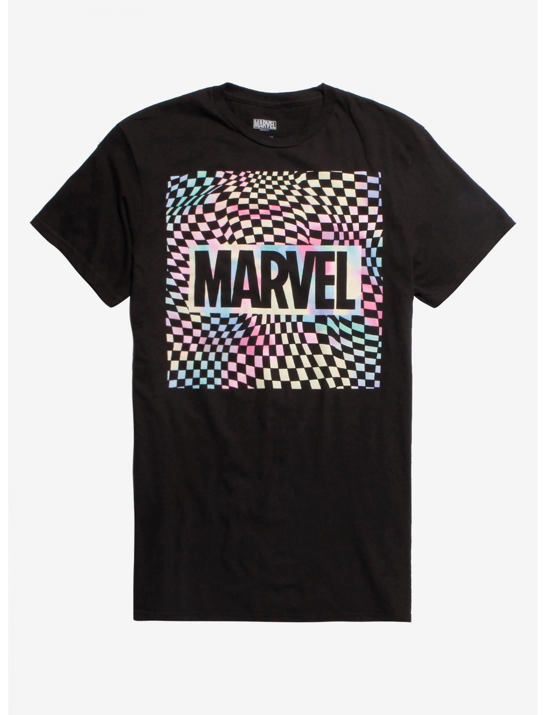 Marvel Warped Check Logo T-Shirt, MULTI, hi-res