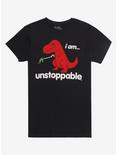 I Am Unstoppable T-Rex T-Shirt, BLACK, hi-res
