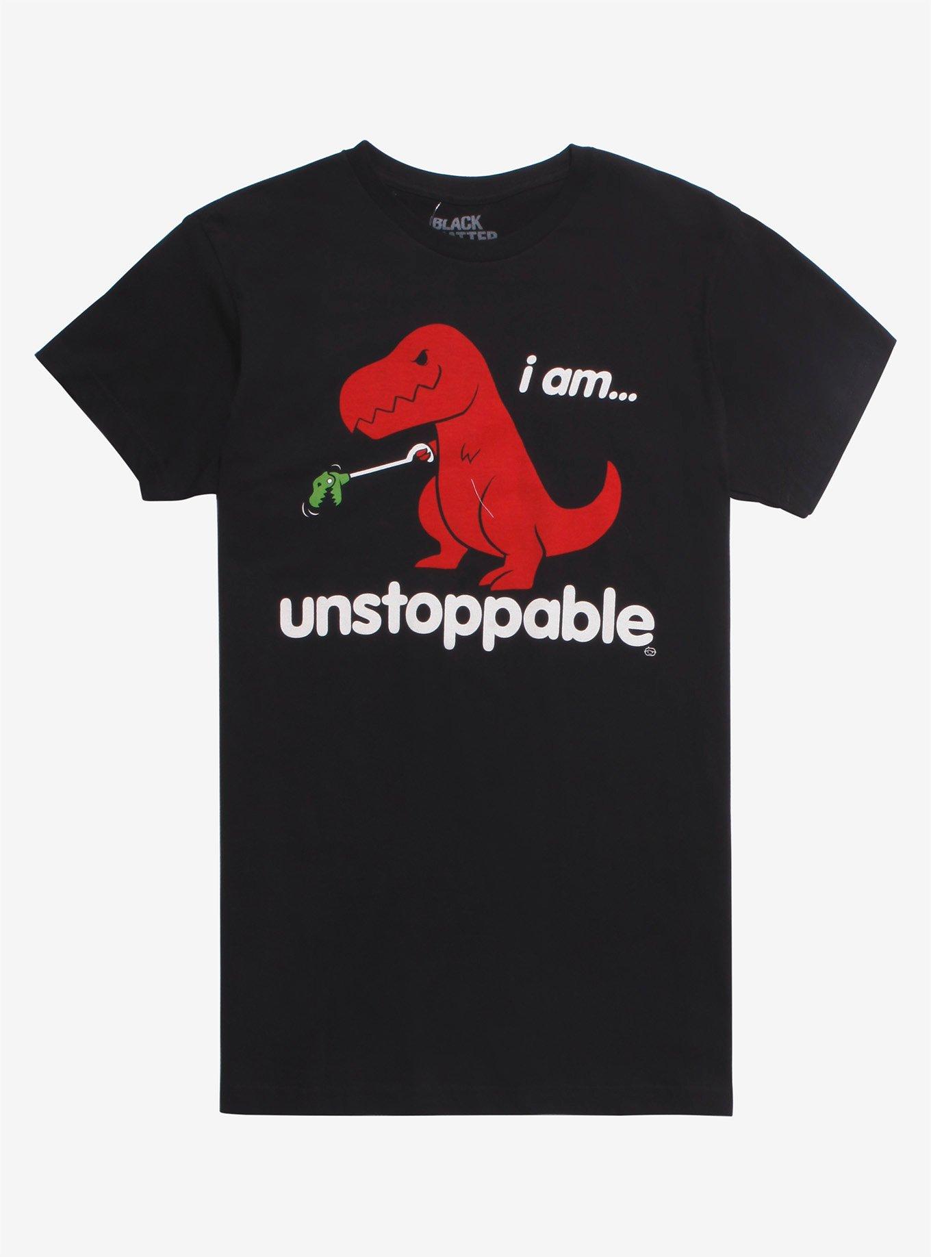 I Am Unstoppable T-Rex T-Shirt, BLACK, hi-res