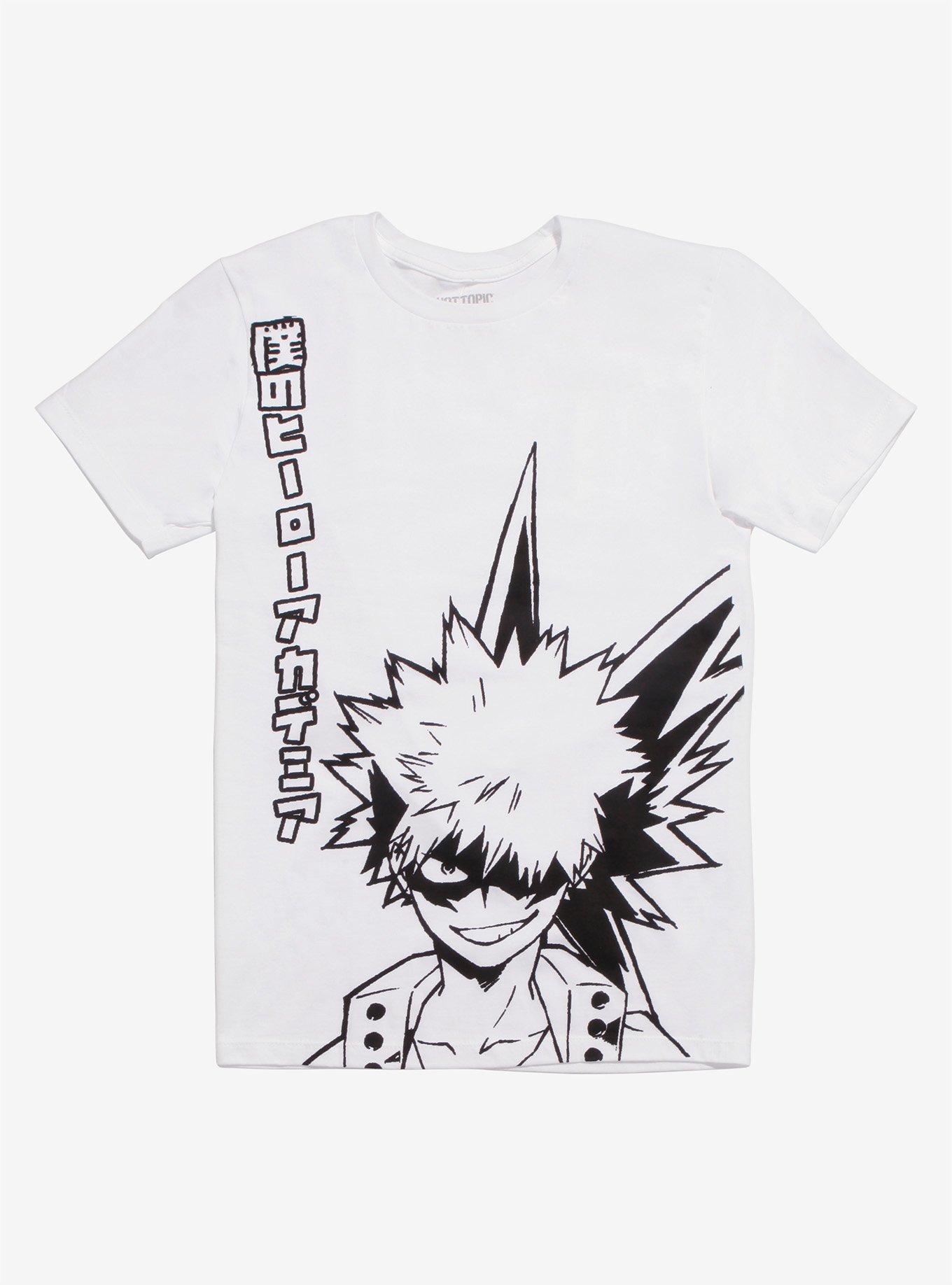 My Hero Academia Bakugo Line Art T-Shirt, BLACK, hi-res