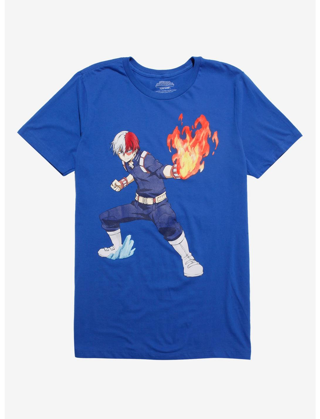 My Hero Academia Todoroki Ice & Fire T-Shirt, BLUE, hi-res
