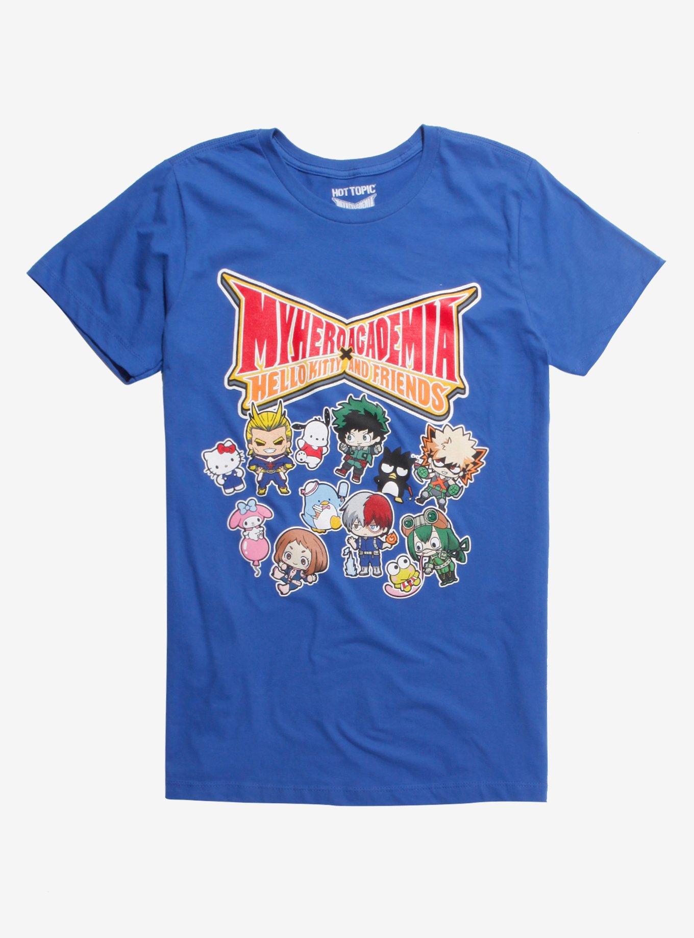 My Hero Academia X Hello Kitty And Friends Characters T-Shirt, BLUE, hi-res