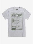 Our Universe Star Wars Milennium Falcon Schematics T-Shirt, GREY, hi-res