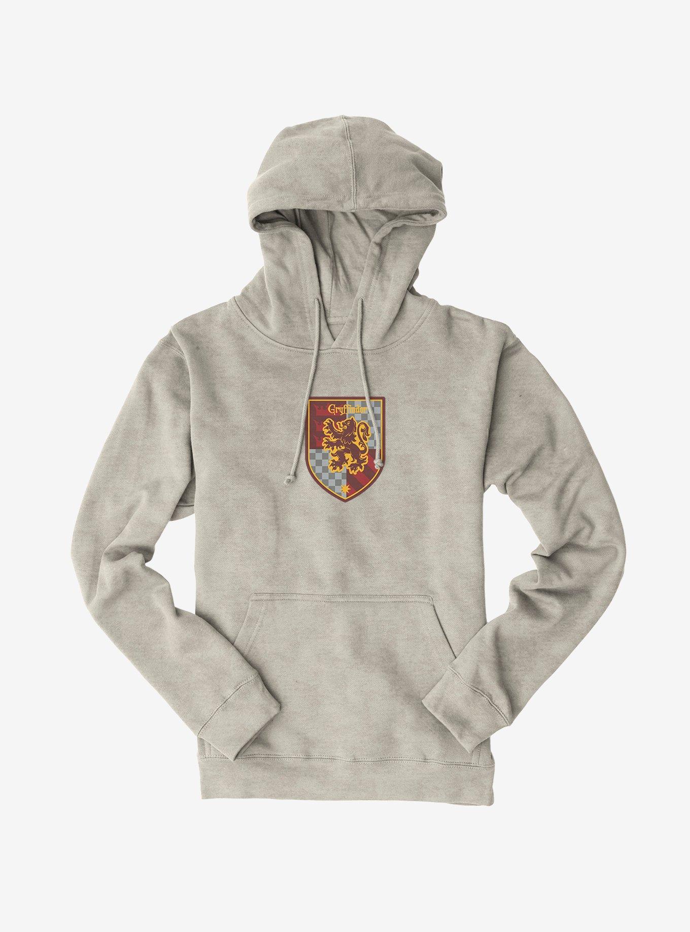 Harry Potter Gryffindor Checkered Shield Hoodie, OATMEAL HEATHER, hi-res