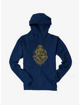 Harry Potter Hogwarts Shield Yellow Outline Hoodie, , hi-res