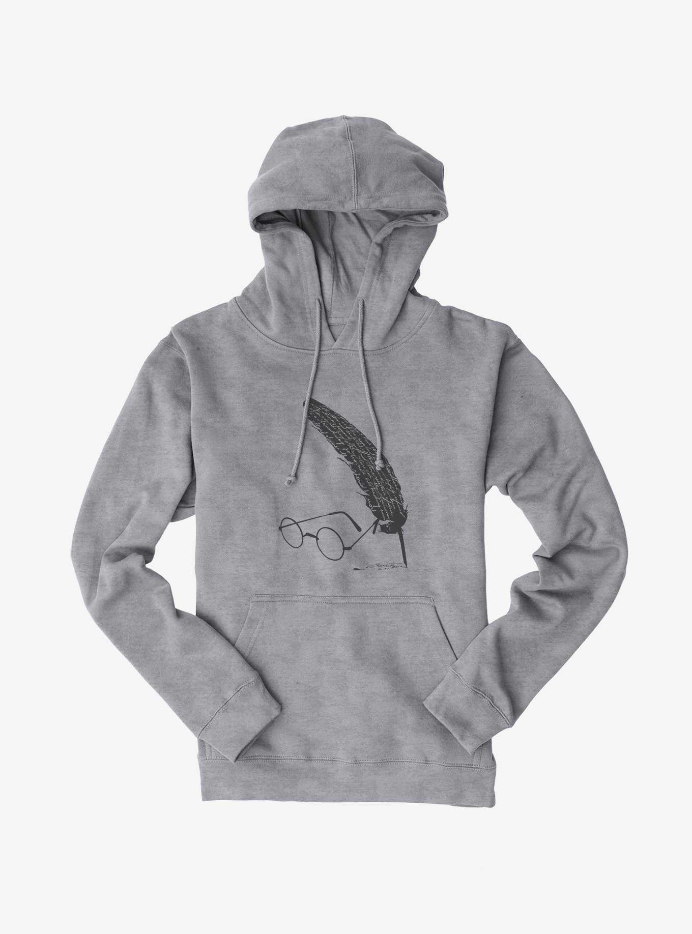Harry Potter Glasses And Quill Script Hoodie, , hi-res