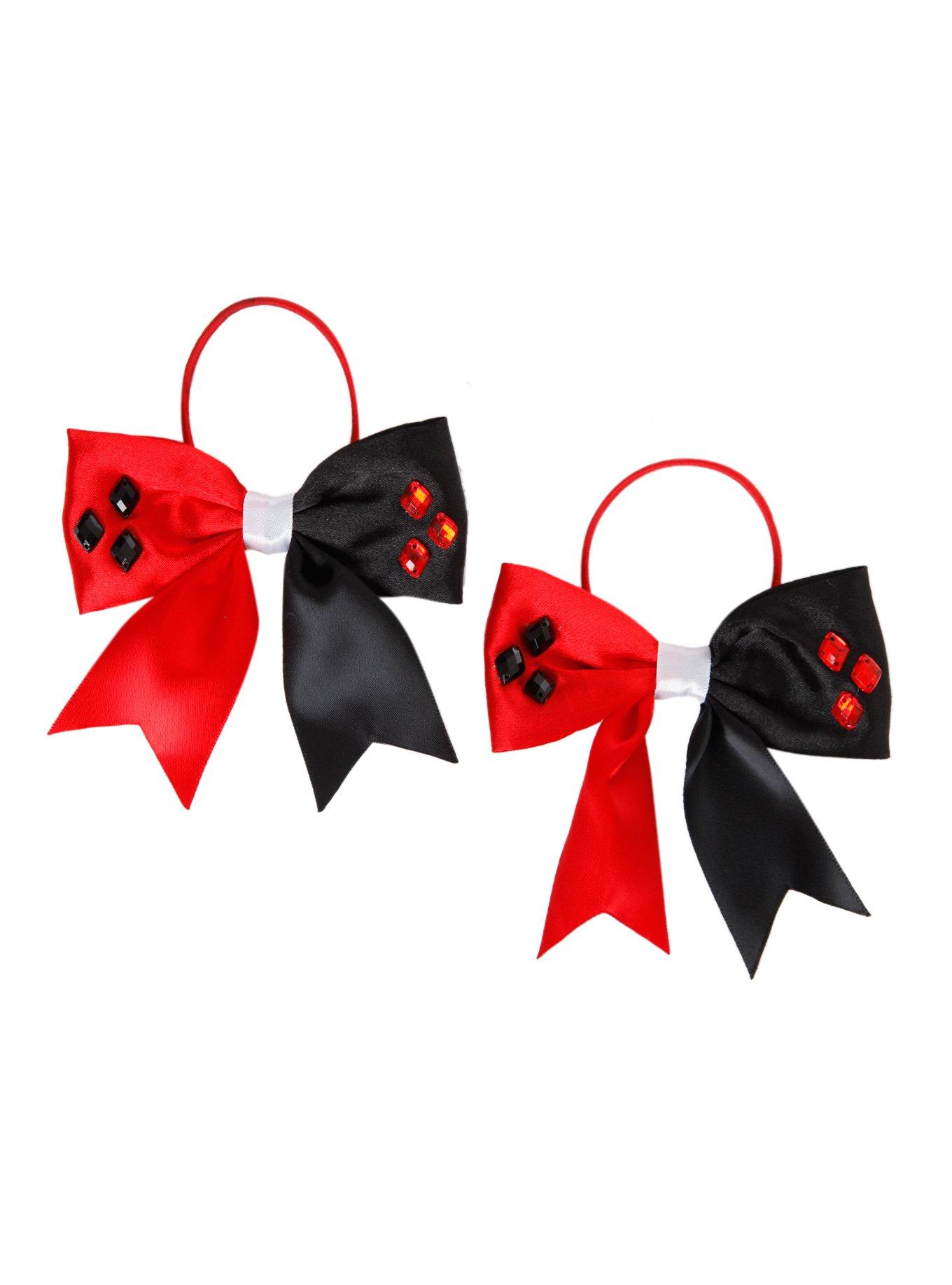 DC Comics Harley Quinn Bow Hair Tie Set, , hi-res