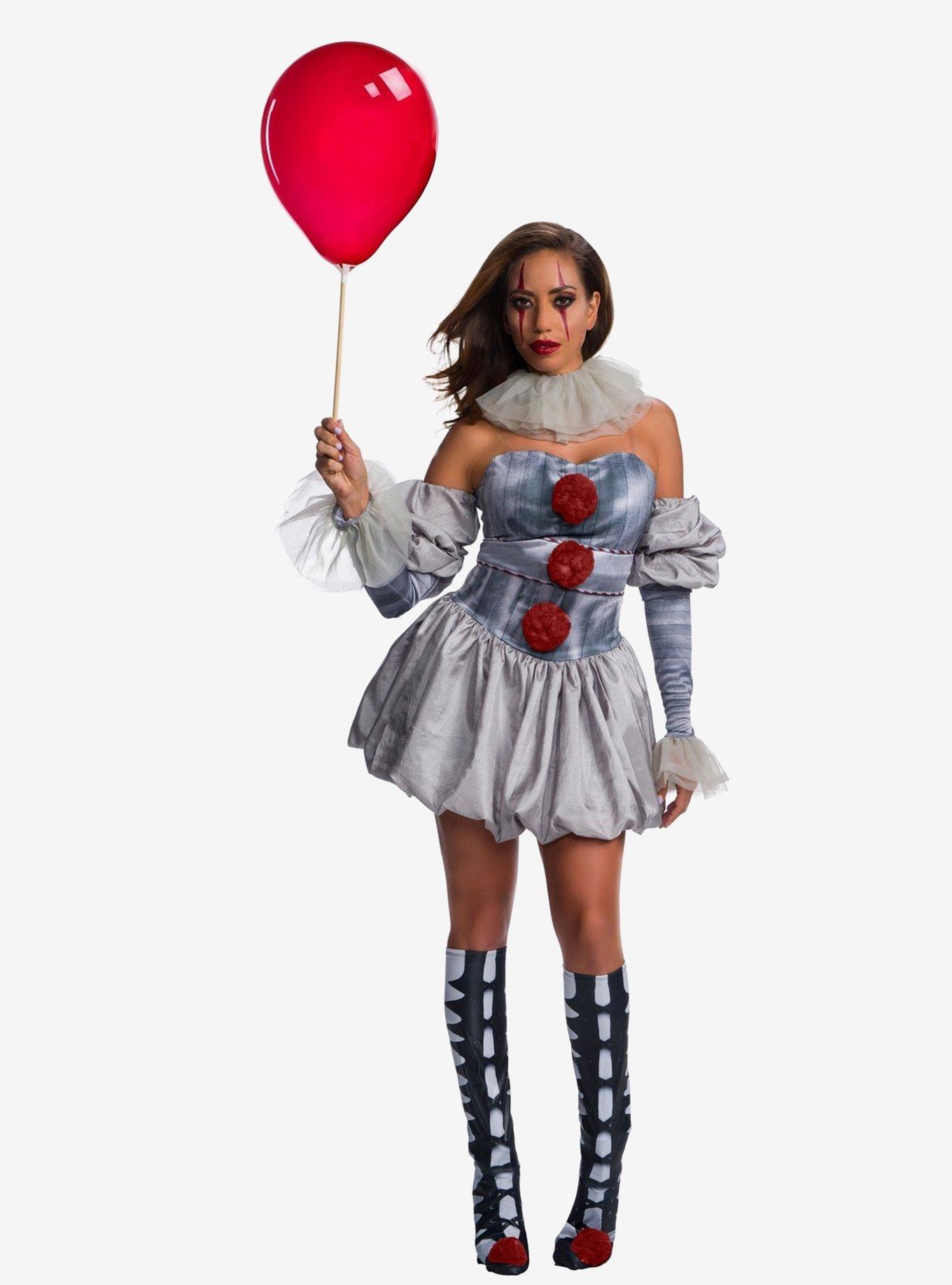 IT Female Pennywise Deluxe Costume, GREY, hi-res