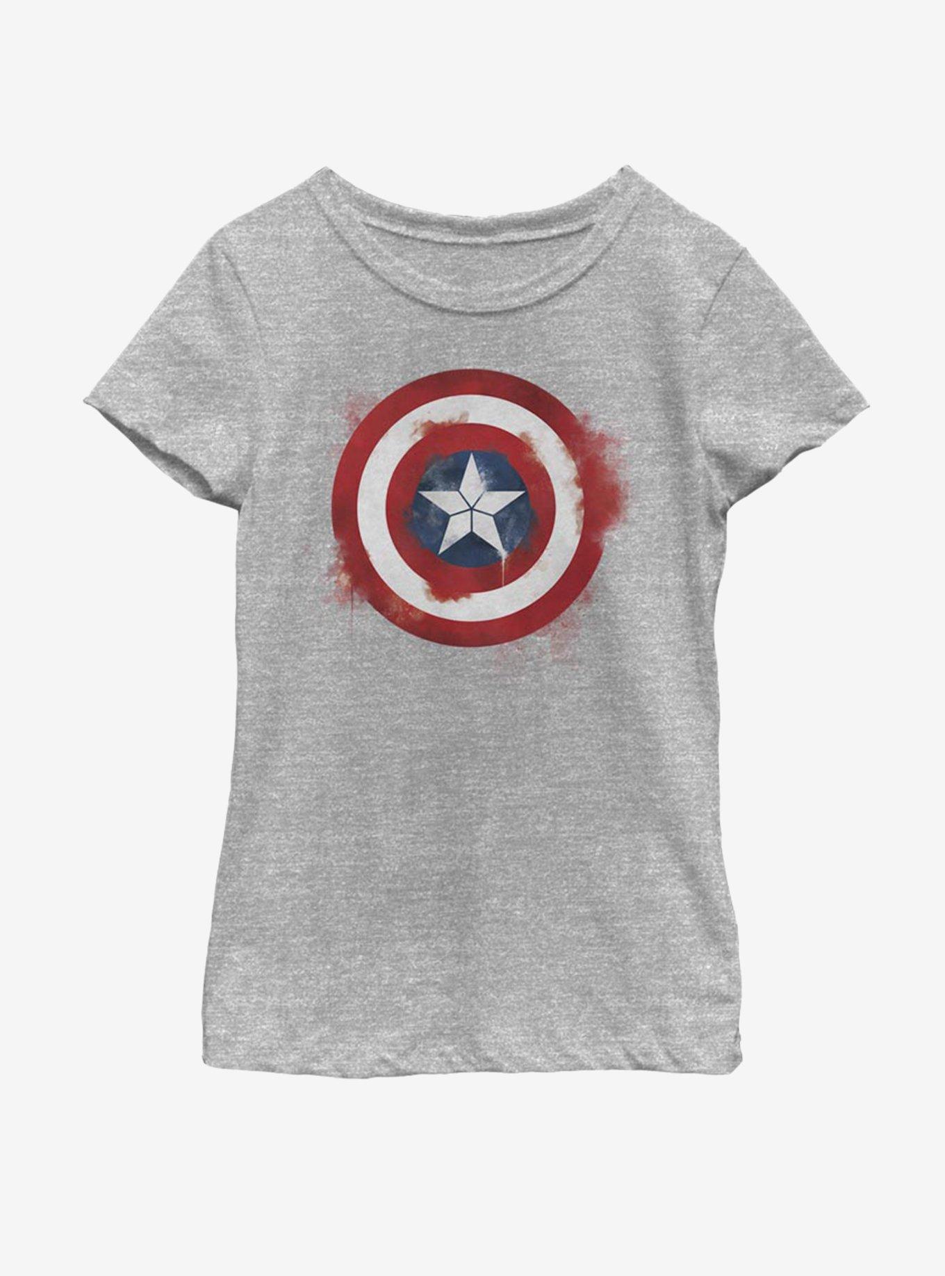 Marvel Captain America Spray Logo Youth Girls T-Shirt, , hi-res