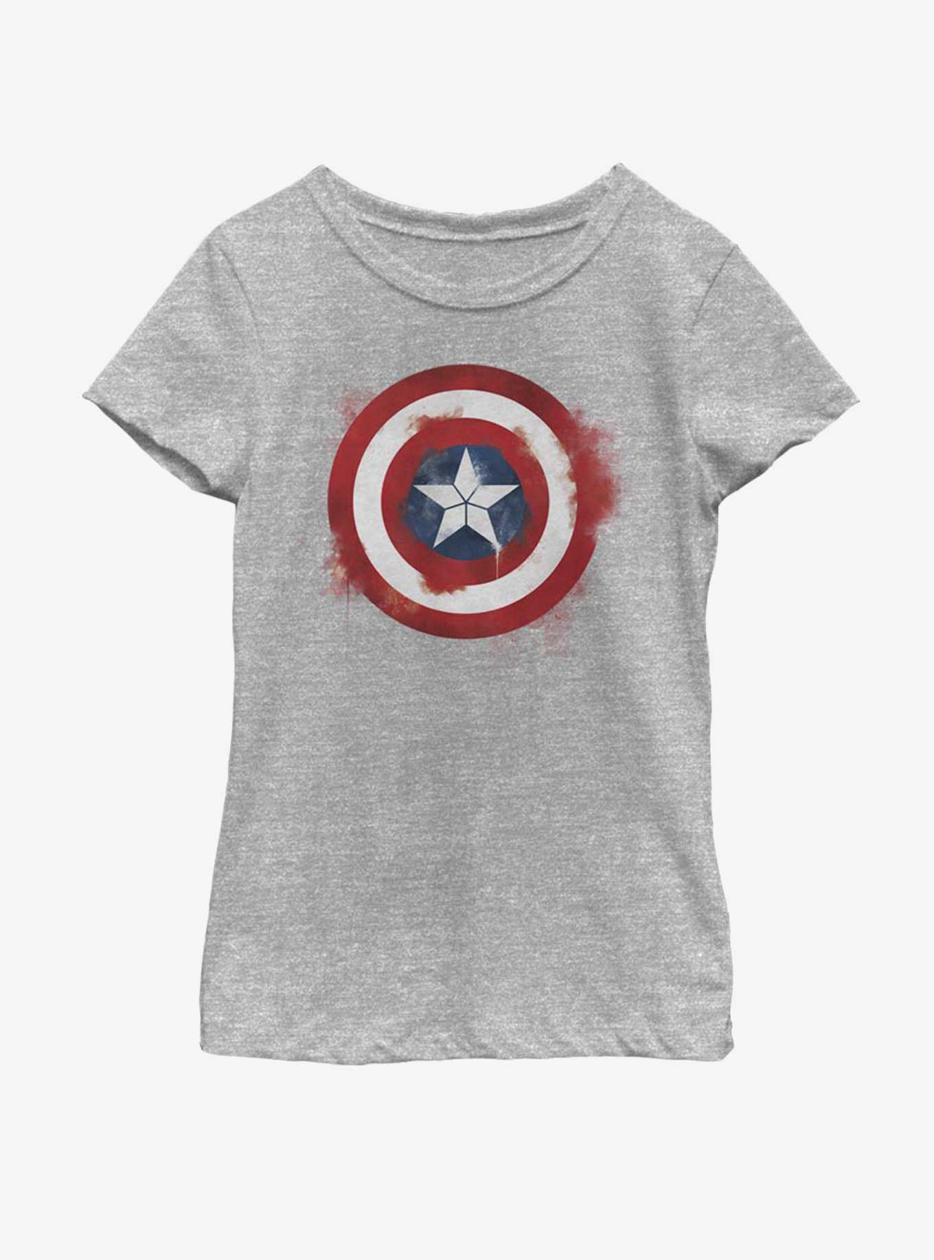 Marvel Captain America Spray Logo Youth Girls T-Shirt, , hi-res