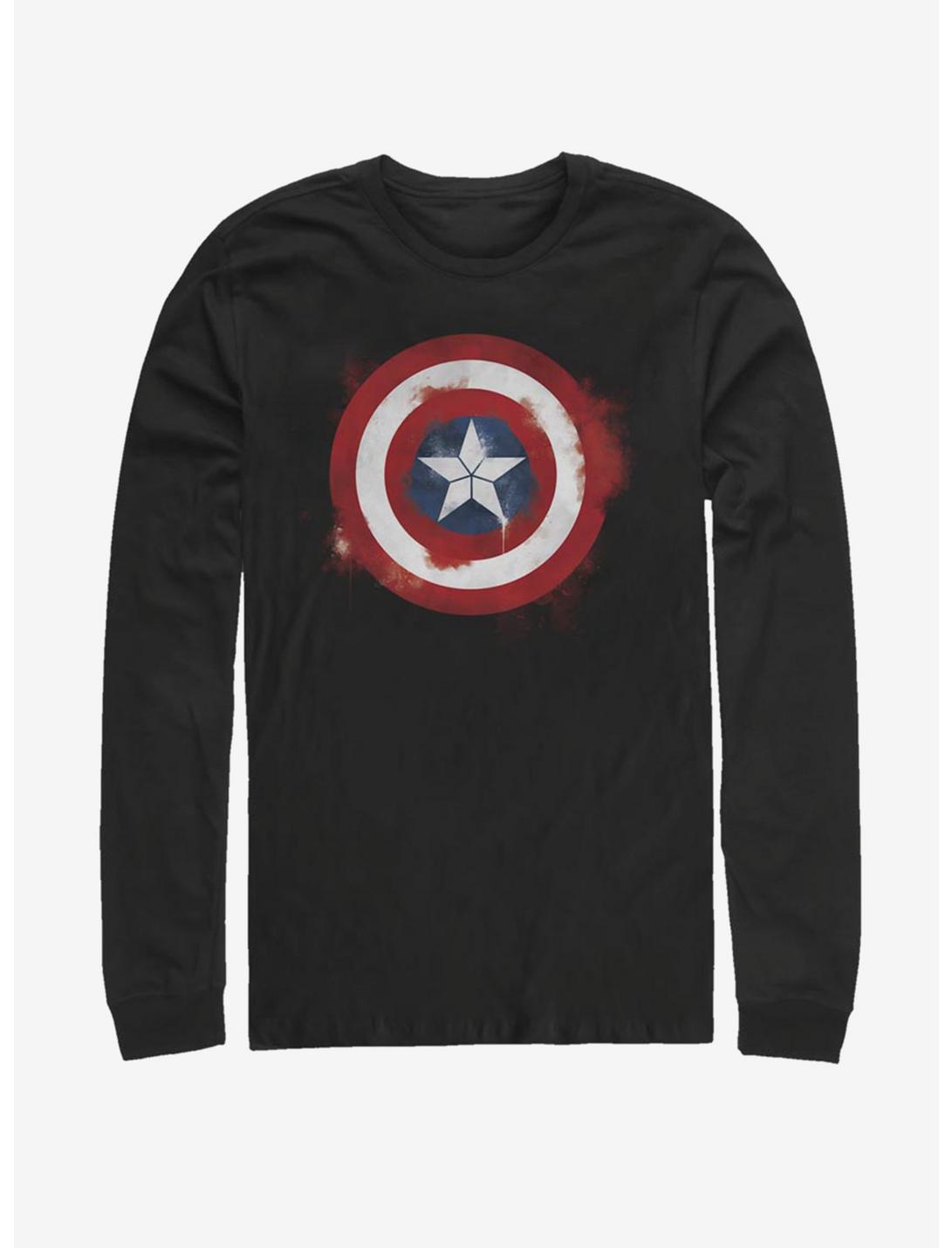 Marvel Captain America Spray Logo Long-Sleeve T-Shirt, BLACK, hi-res