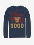 Marvel Iron Man Love You 3000 Arc Reactor Long-Sleeve T-Shirt, NAVY, hi-res