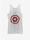 Marvel Captain America Spray Logo Womens Tank Top, WHITE HTR, hi-res