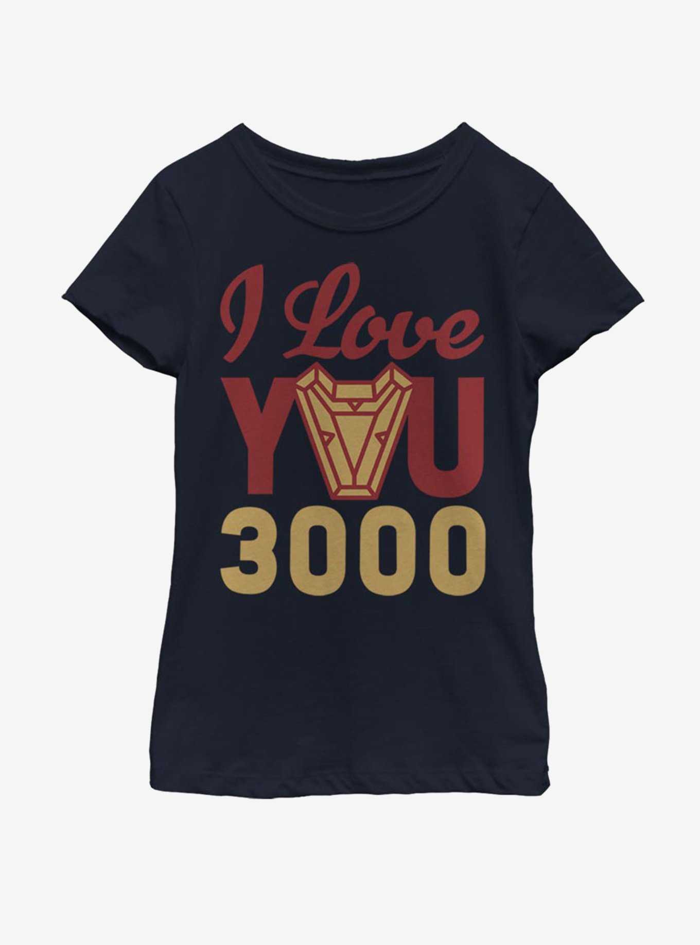 Marvel Iron Man Love You 3000 Arc Reactor Youth Girls T-Shirt, , hi-res