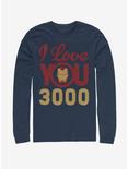 Marvel Iron Man Love You 3000 Icon Face Long-Sleeve T-Shirt, NAVY, hi-res