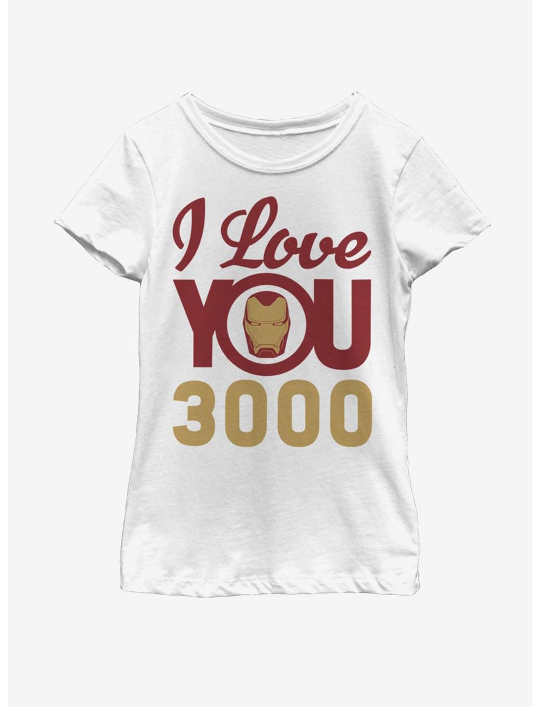 Marvel Iron Man Love You 3000 Icon Face Youth Girls T-Shirt, WHITE, hi-res