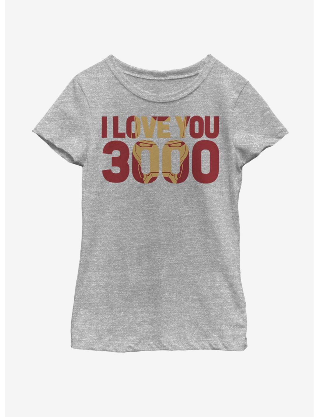 Marvel Iron Man Love You 3000 Youth Girls T-Shirt, ATH HTR, hi-res