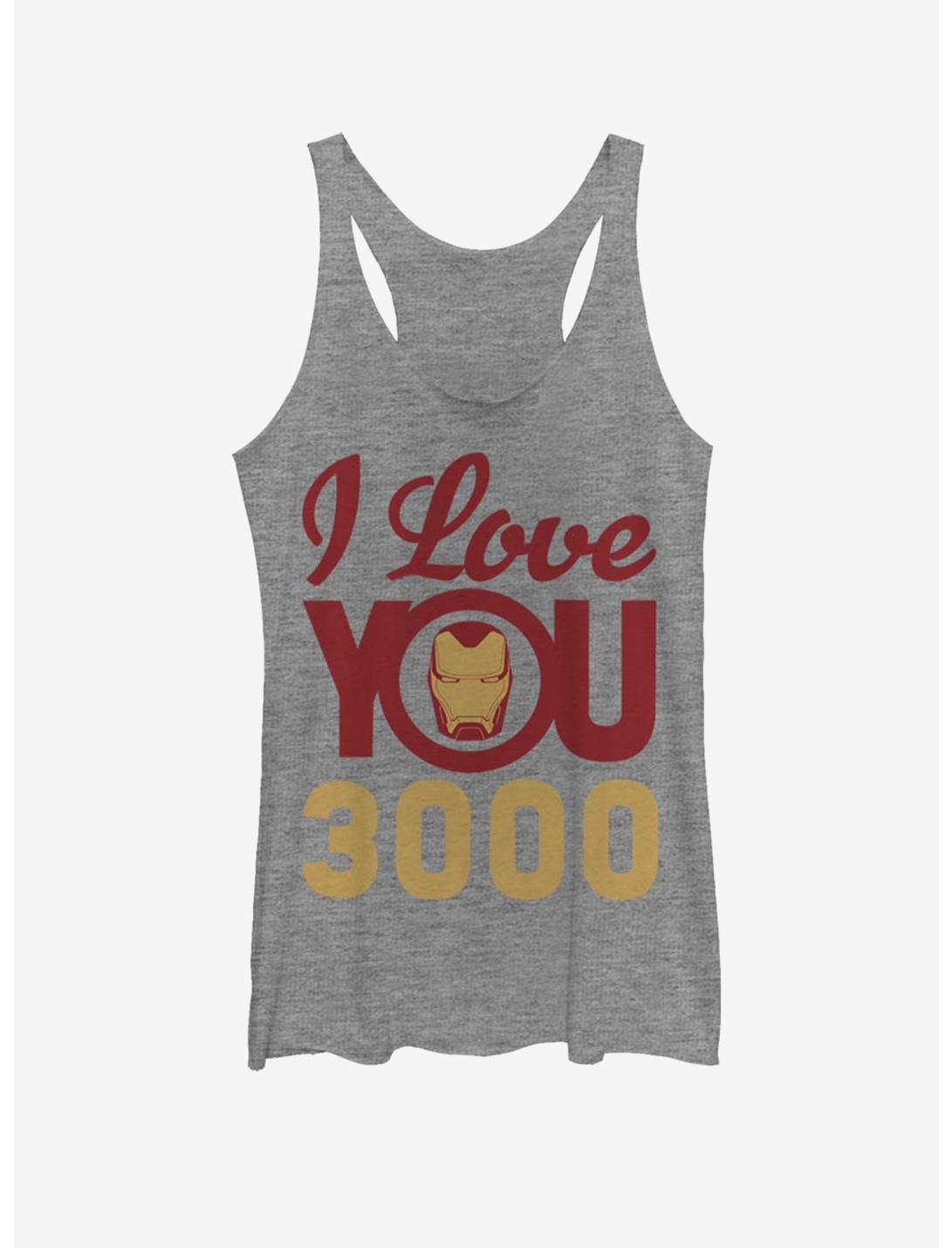 Marvel Iron Man Love You 3000 Icon Face Womens Tank Top, GRAY HTR, hi-res