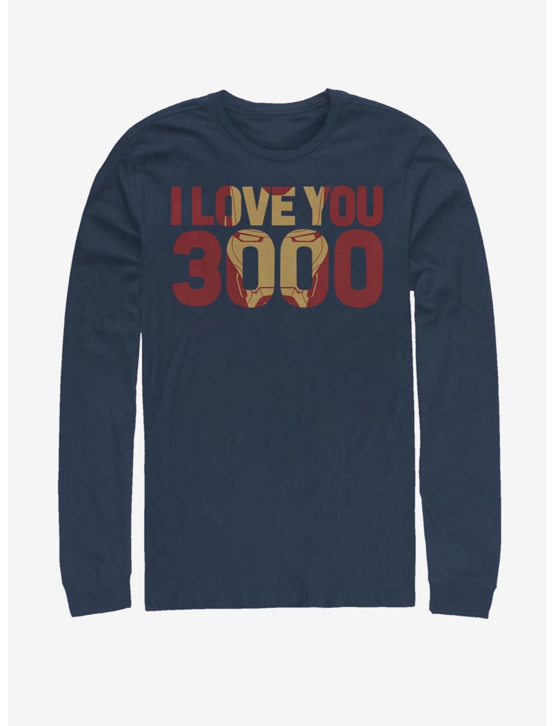 Marvel Iron Man Love You 3000 Long-Sleeve T-Shirt, NAVY, hi-res