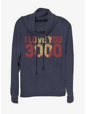 Marvel Iron Man Love You 3000 Cowlneck Long-Sleeve Womens Top, , hi-res