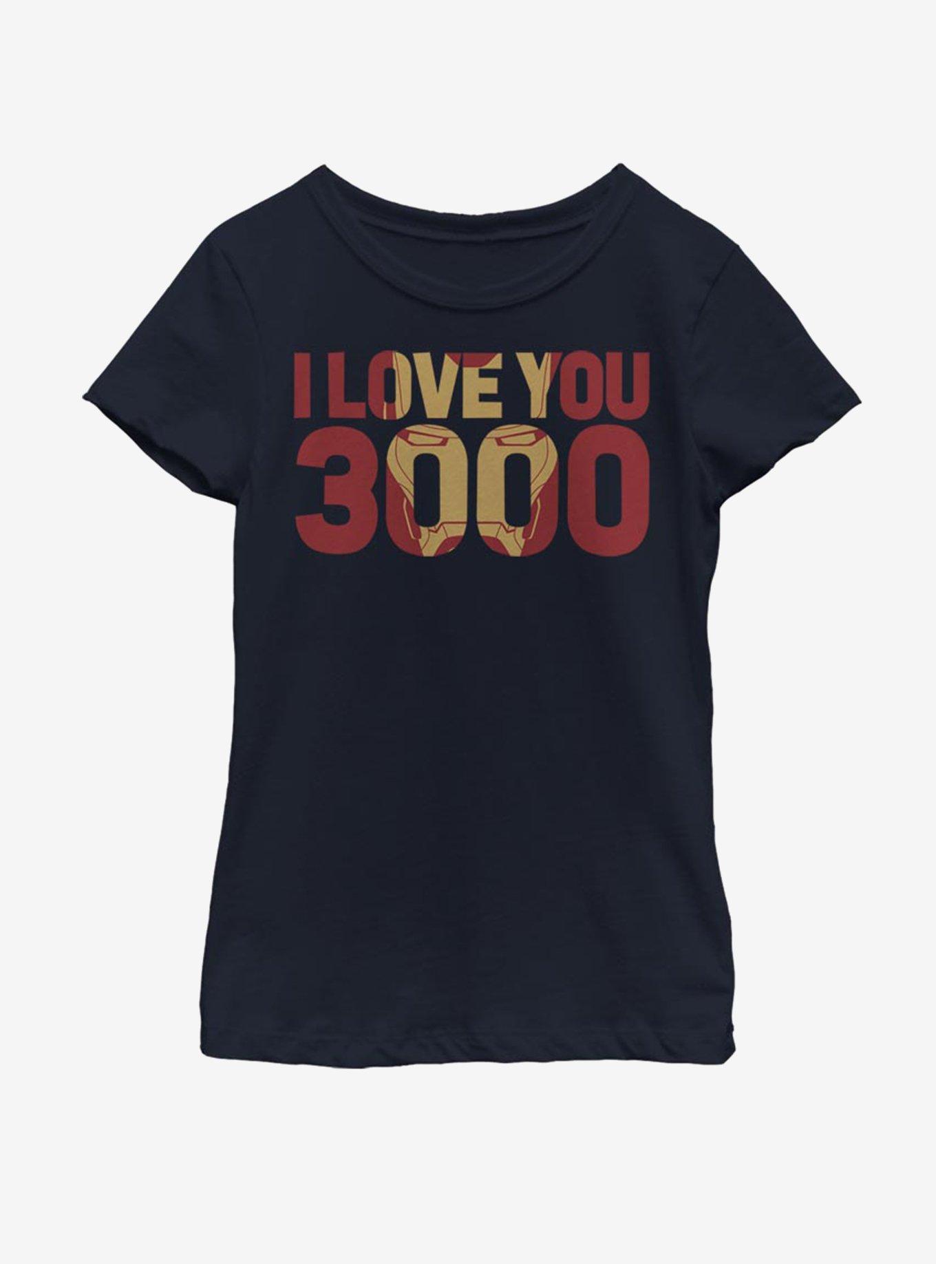 Marvel Iron Man Love You 3000 Youth Girls T-Shirt, , hi-res