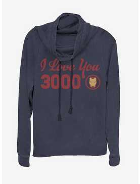 Marvel Iron Man Love You Icon Cowlneck Long-Sleeve Womens Top, , hi-res