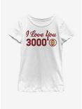Marvel Iron Man Love You Icon Youth Girls T-Shirt, WHITE, hi-res