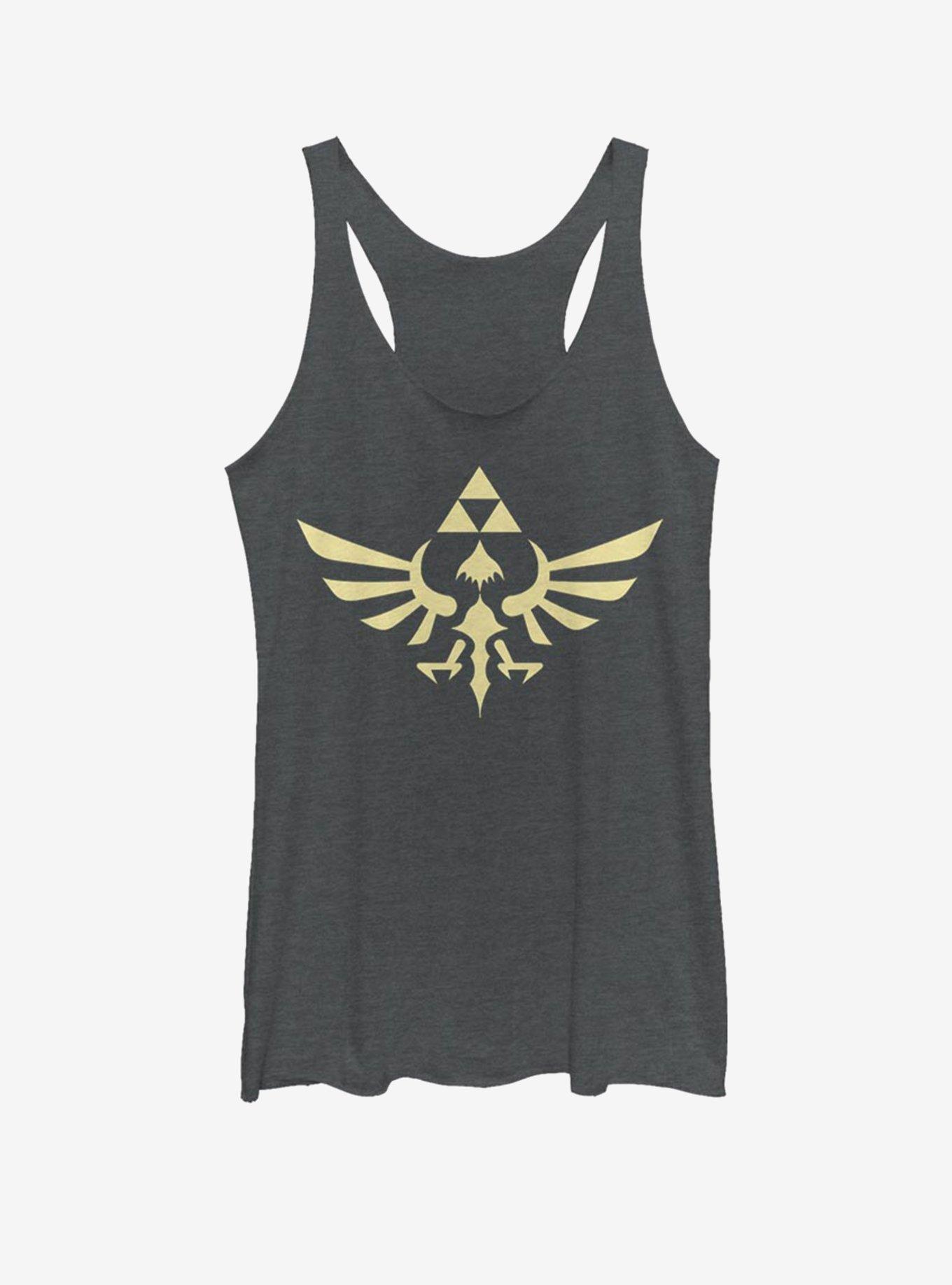 Nintendo Triumphant Triforce Womens Tank Top, BLK HTR, hi-res