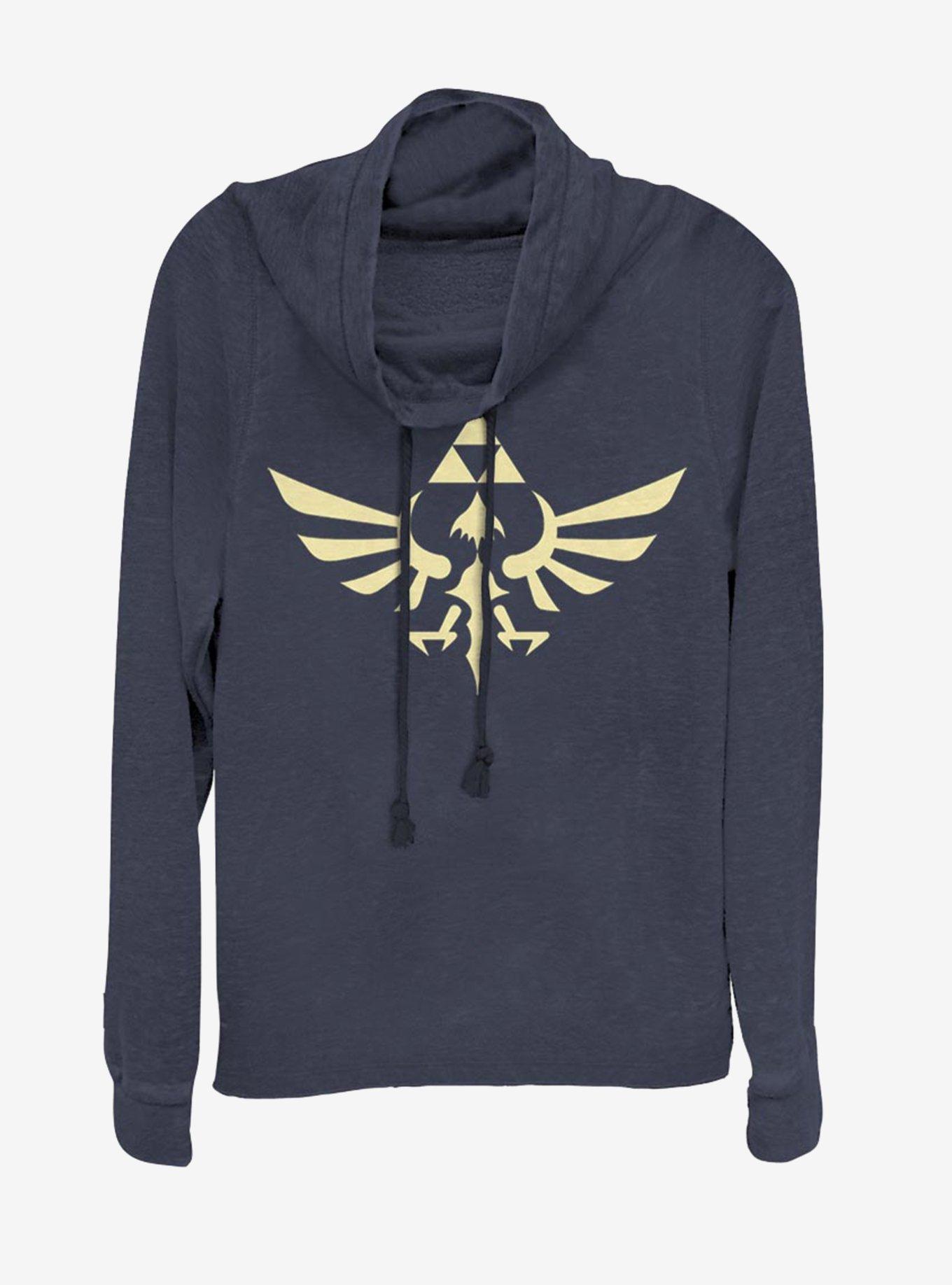 Nintendo Triumphant Triforce Cowlneck Long-Sleeve Womens Top, , hi-res