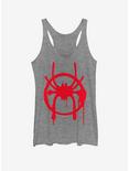 Marvel Spider-Man : Into The Spiderverse Miles Symbol Womens Tank Top, GRAY HTR, hi-res