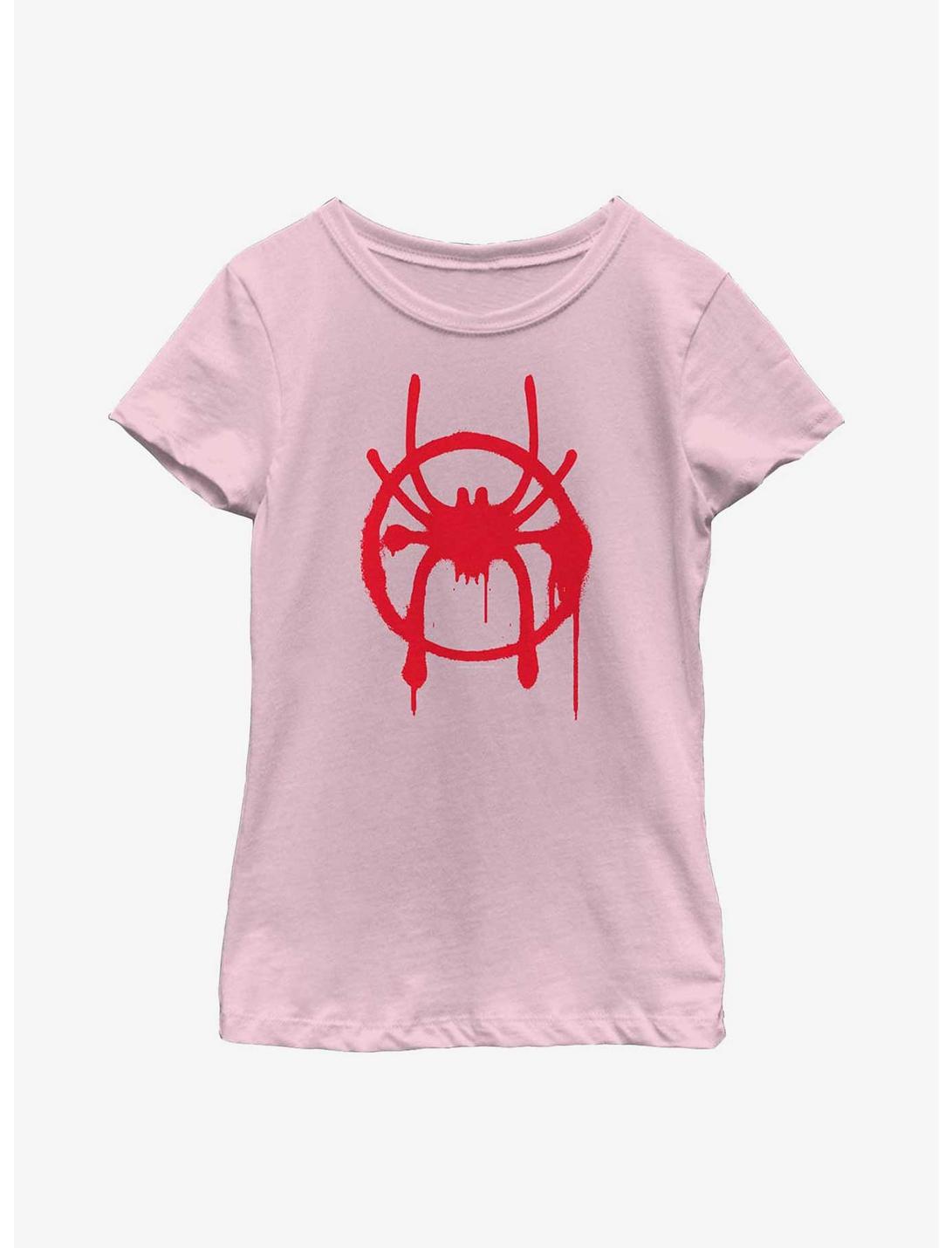 Marvel Spider-Man : Into The Spiderverse Miles Symbol Youth Girls T-Shirt, PINK, hi-res