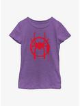 Marvel Spider-Man : Into The Spiderverse Miles Symbol Youth Girls T-Shirt, PURPLE BERRY, hi-res