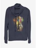 Marvel Spider-Man Painting Glove Cowlneck Long-Sleeve Womens Top, NAVY, hi-res