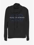 Star Wars The Rise Of Skywalker Logo Cowlneck Long-Sleeve Womens Top, BLACK, hi-res